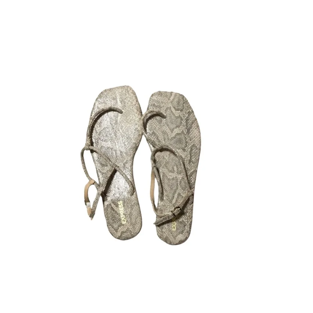 Express Black and Tan Snakeskin Sandals Size 10 NWOT